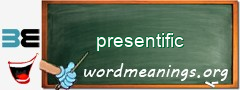 WordMeaning blackboard for presentific